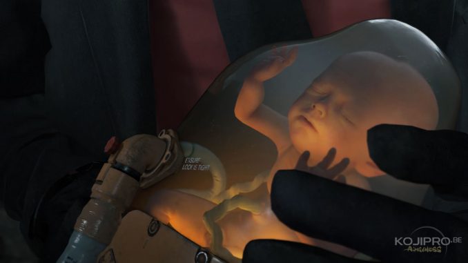Le bébé a un cordon ombilical dans sa capsule