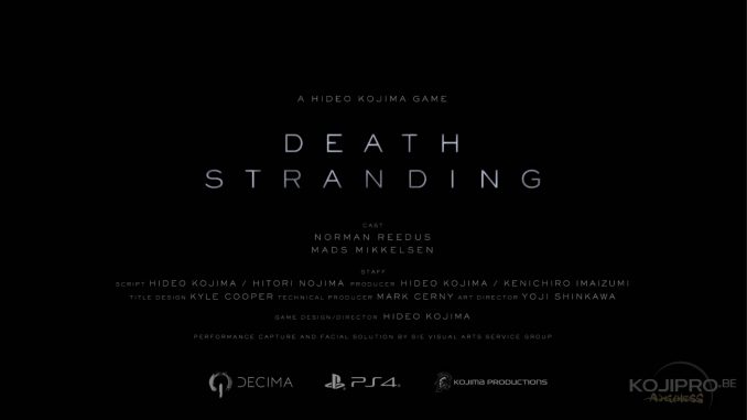 Trailer de Death Stranding – The Game Awards 2016 (1er décembre)