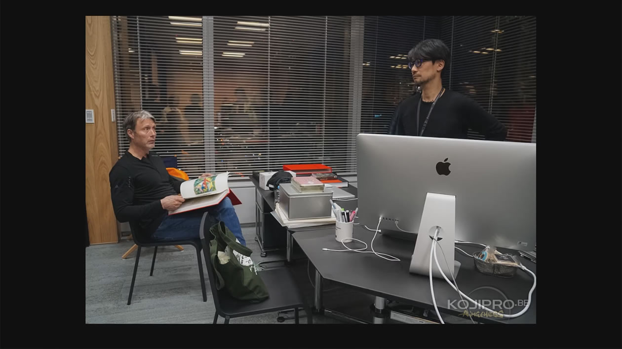 Mads Mikkelsen et Hideo Kojima, dans le bureau de ce dernier – Janvier 2017