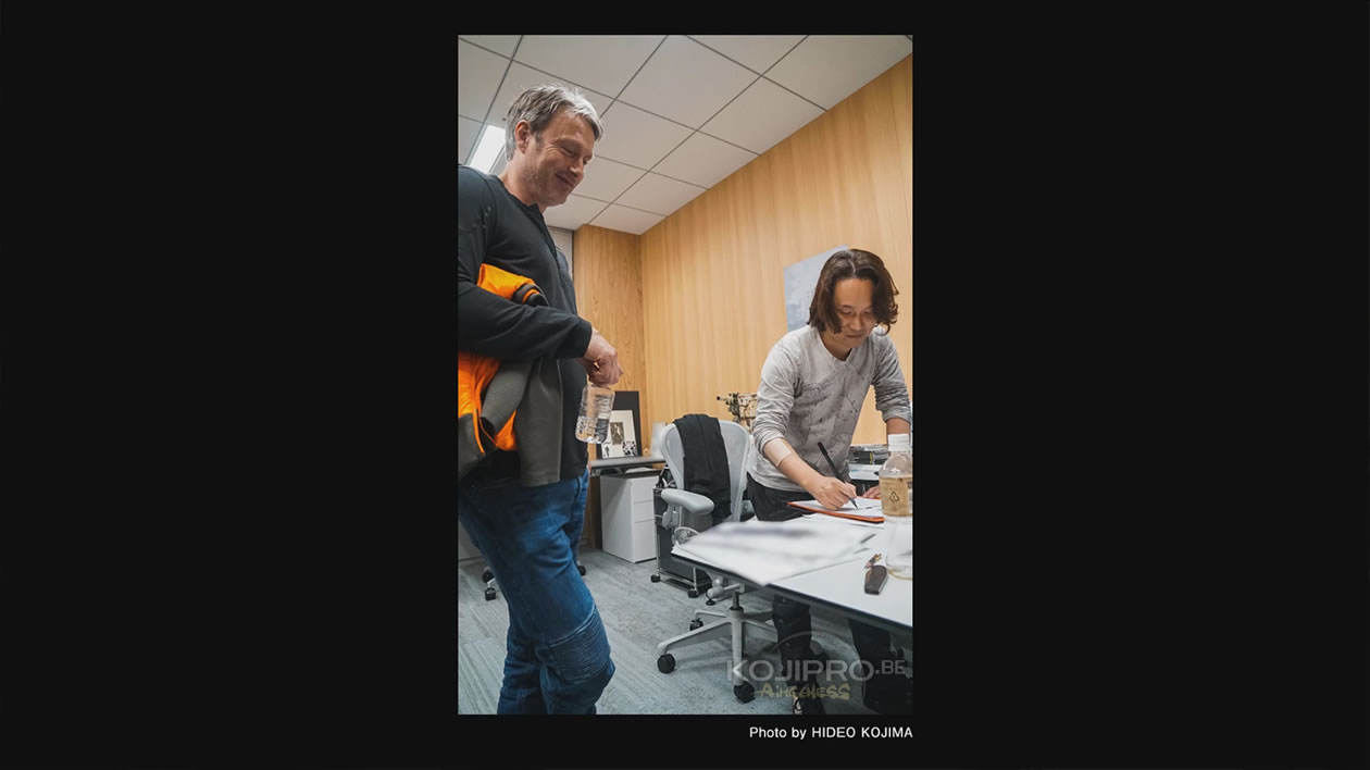 Mads Mikkelsen et Yoji Shinkawa, dans le bureau de ce dernier – Janvier 2017