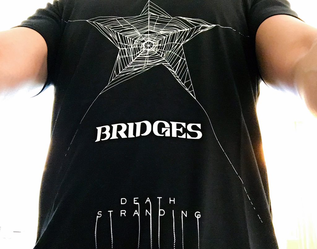 Le t-shirt Death Stranding « Bridges » de Hideo Kojima, le 12 juin 2017
