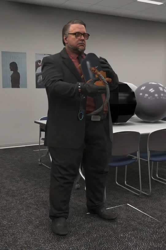 Le modèle 3D de Guillermo del Toro dans la « Glass Room » de Kojima Productions