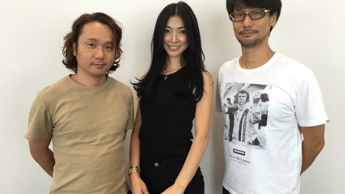Yoji Shinkawa, Yasuko Okajima (animatrice) et Hideo Kojima, le 17 septembre 2016