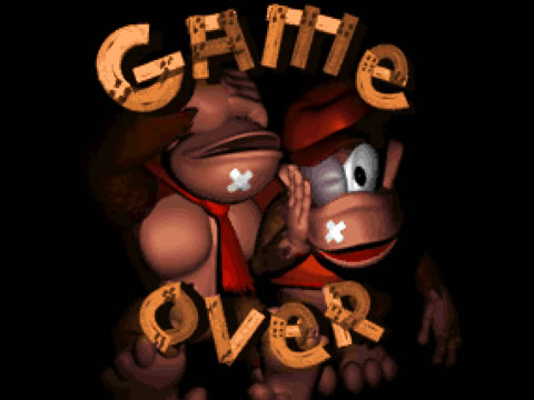 Le « game over » de Donkey Kong Country (1994)